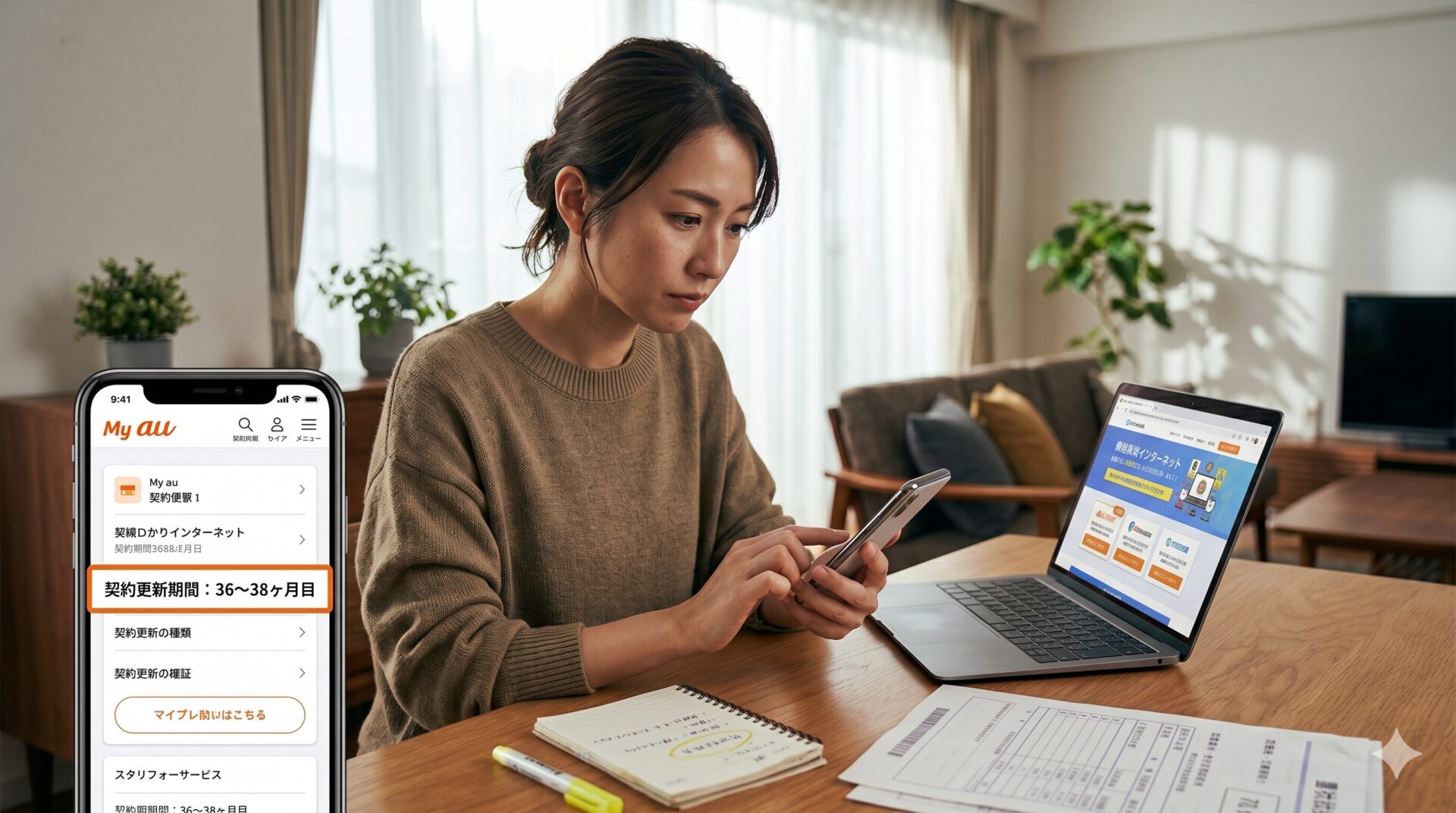 auひかり解約完全マニュアル 商品利用シーン