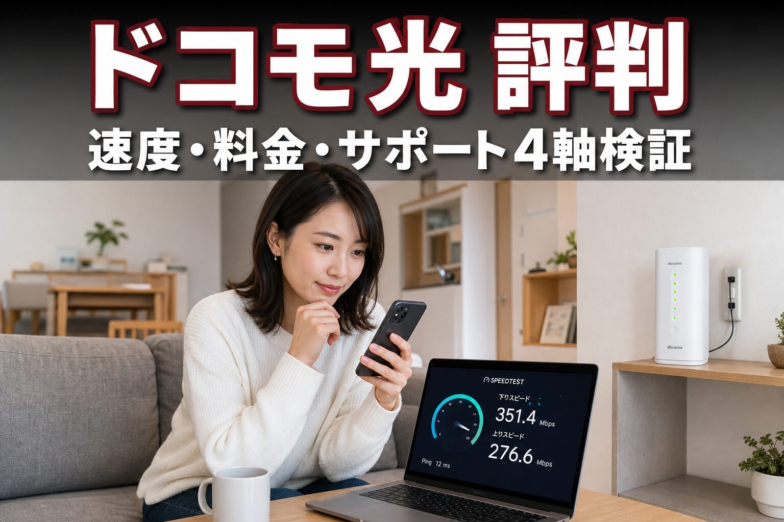 ドコモ光の評判・口コミ徹底レビュー アイキャッチ