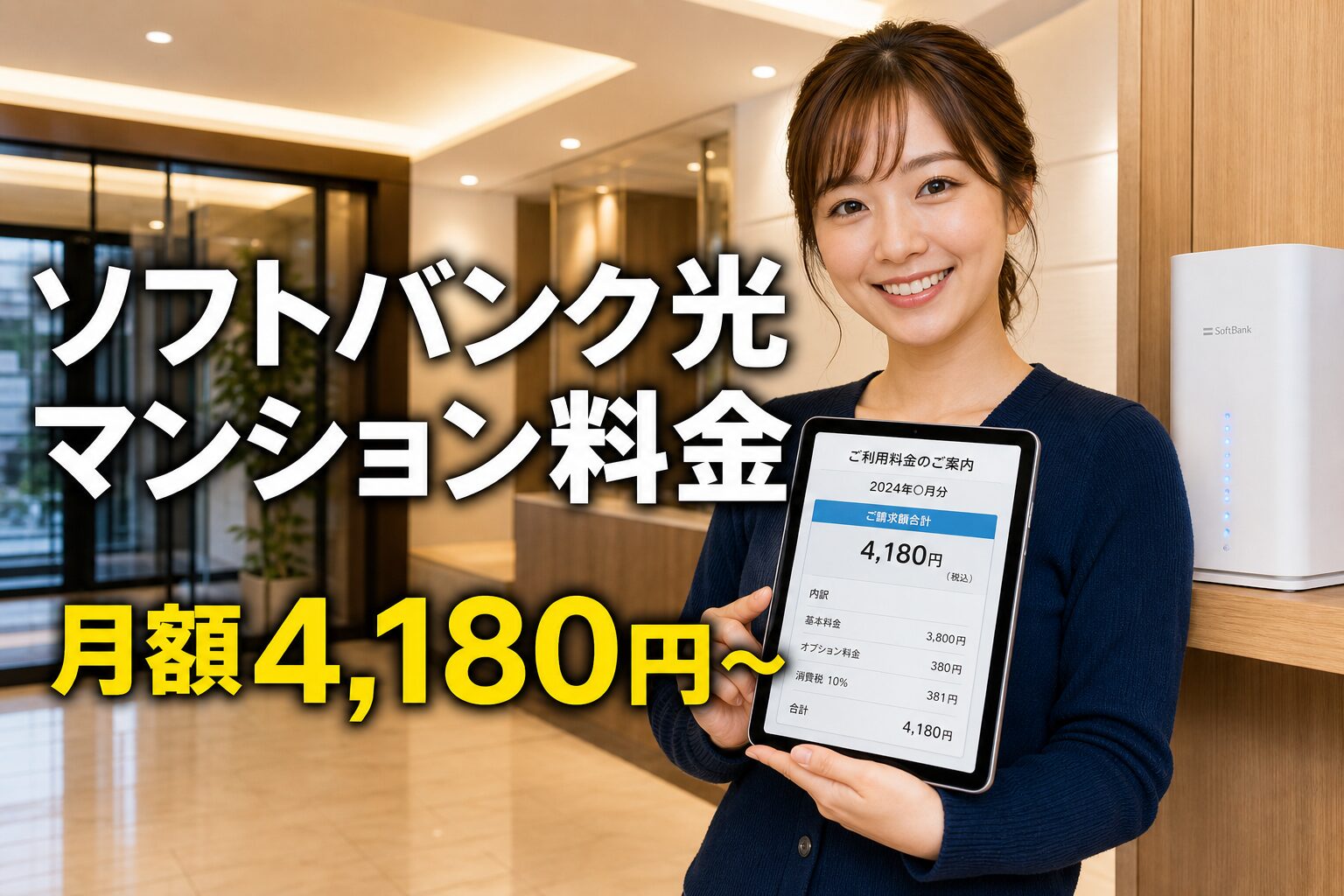 ソフトバンク光マンションの料金はいくら？おうち割込み実質月額