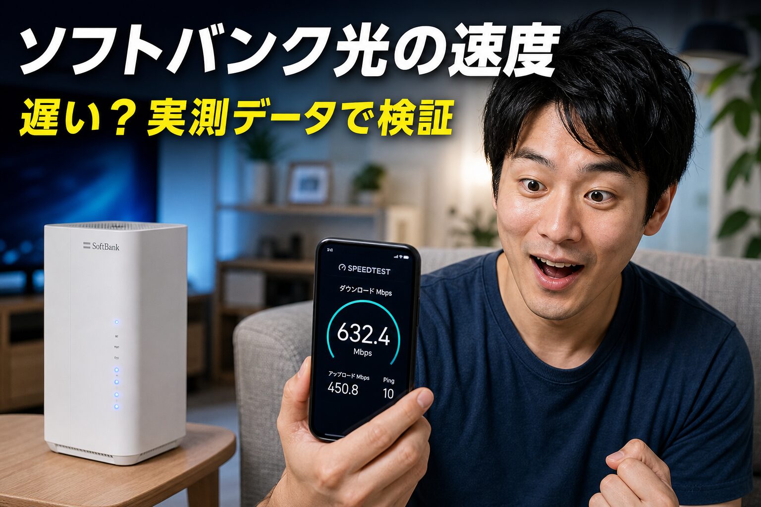 ソフトバンク光の速度は遅い？時間帯別データで徹底検証 アイキ