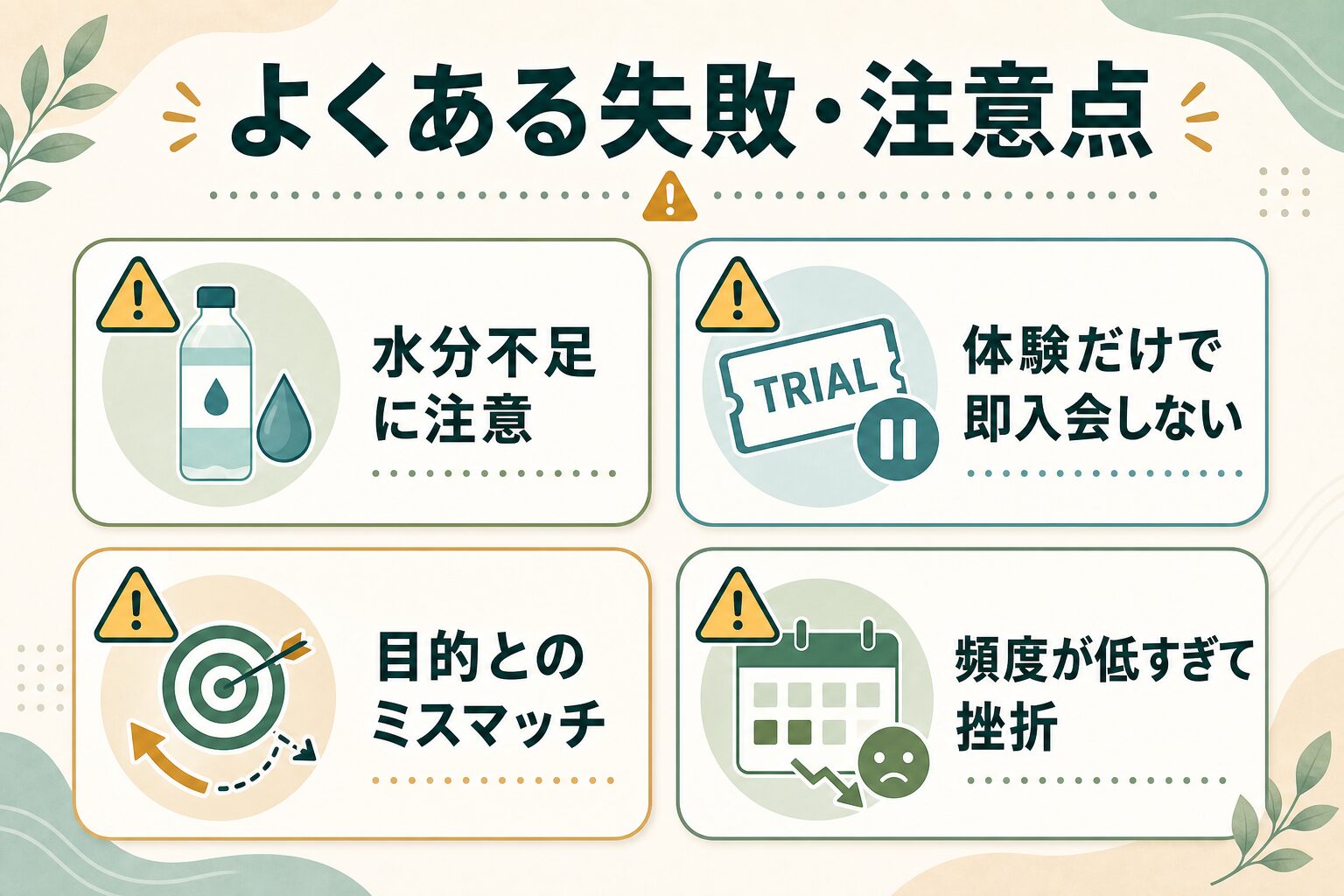 ホットヨガでよくある失敗と注意点