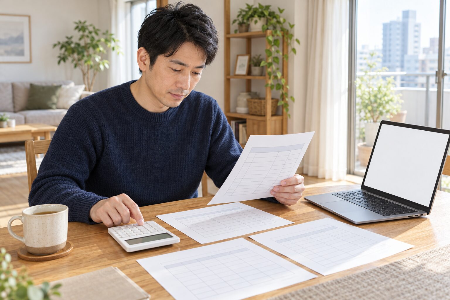 給与明細を見ながら控除上限額を計算する